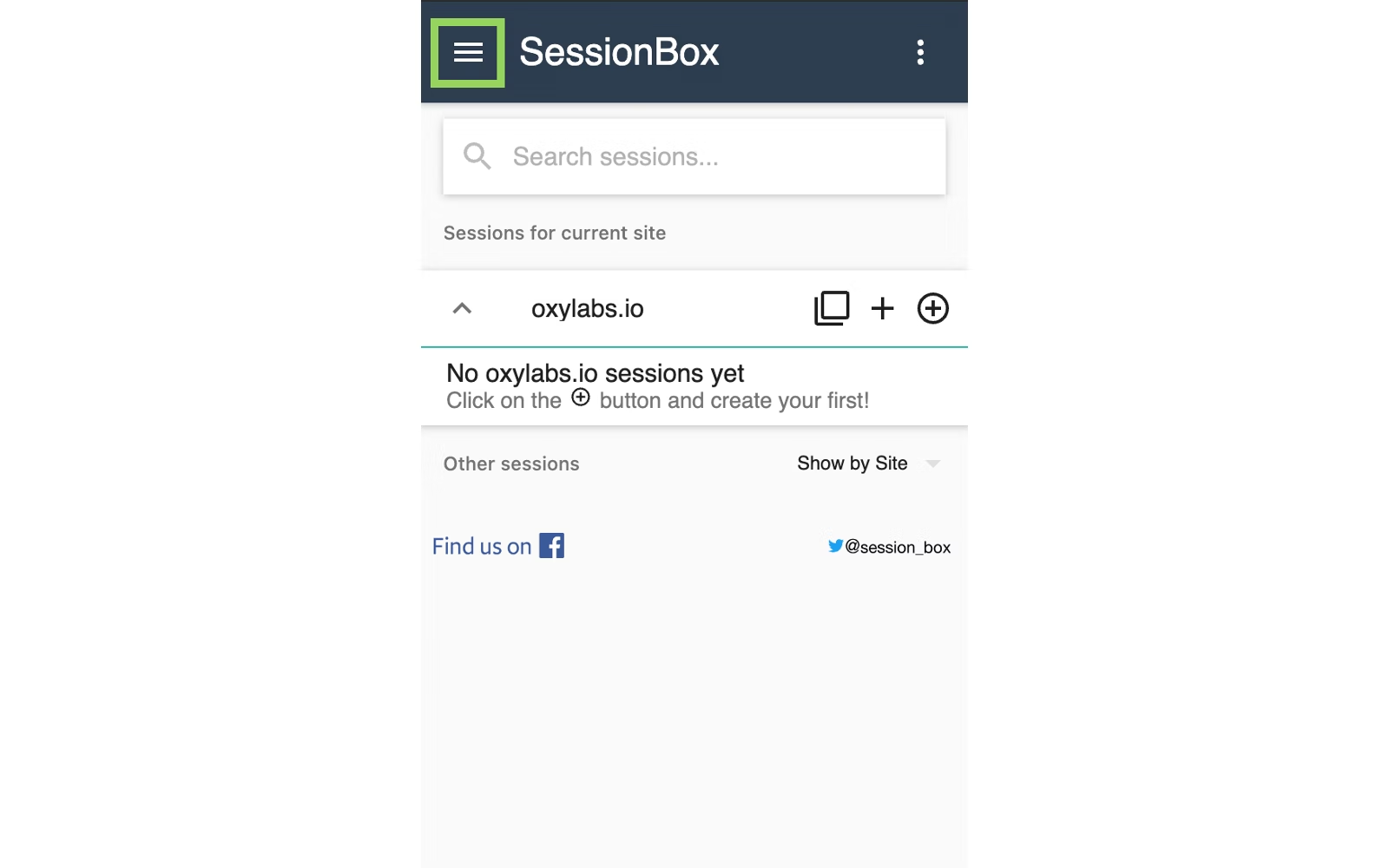 SessionBox settings