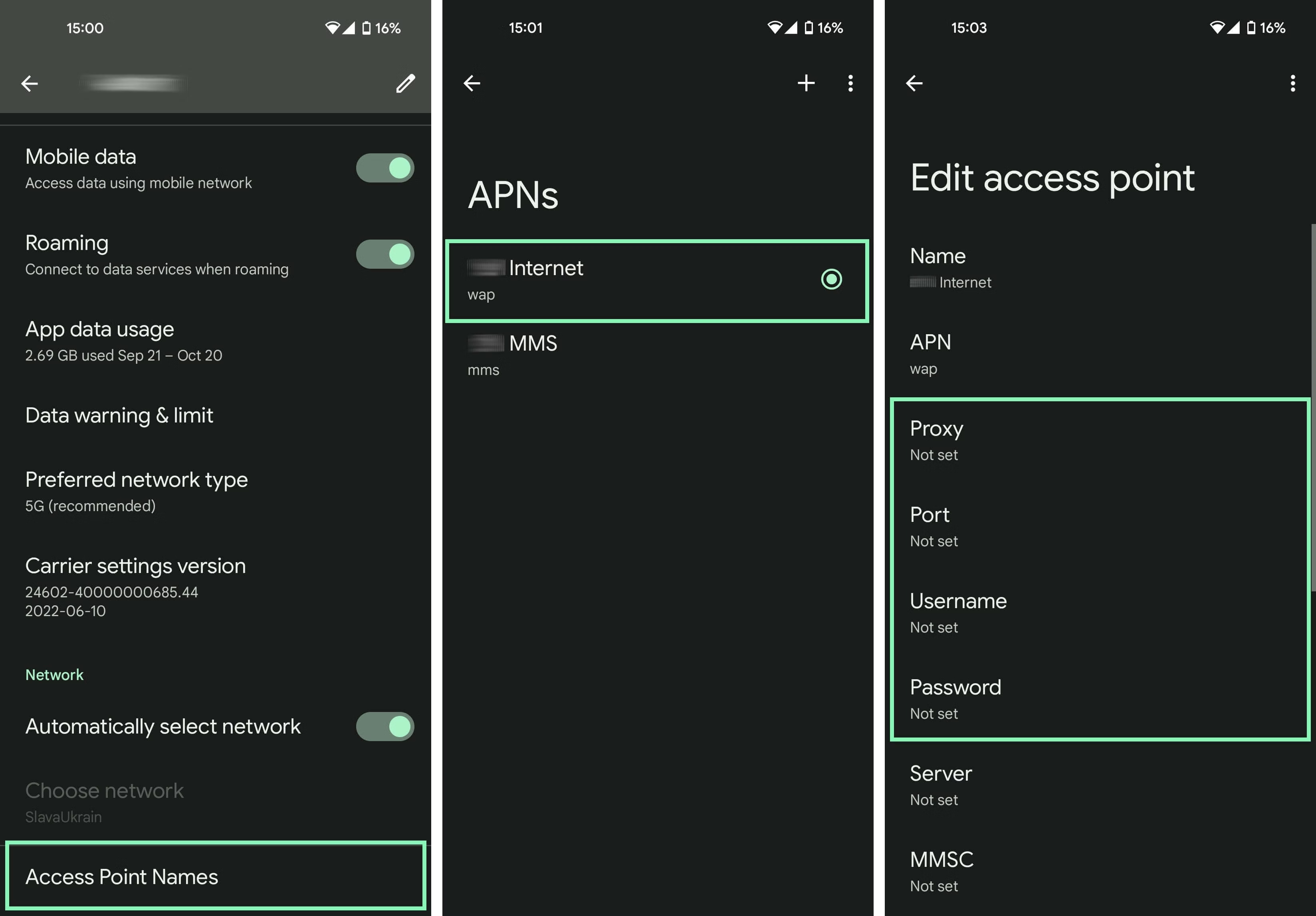 Configuring proxy