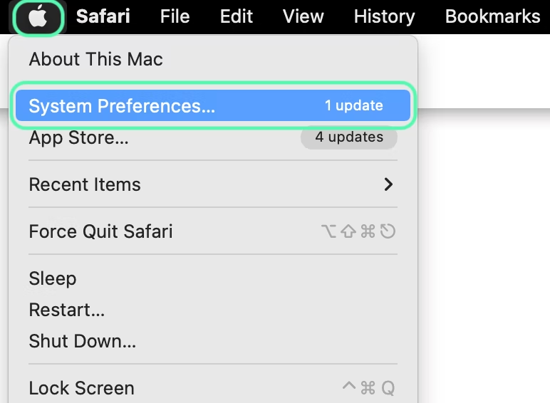 MacOS System preferences